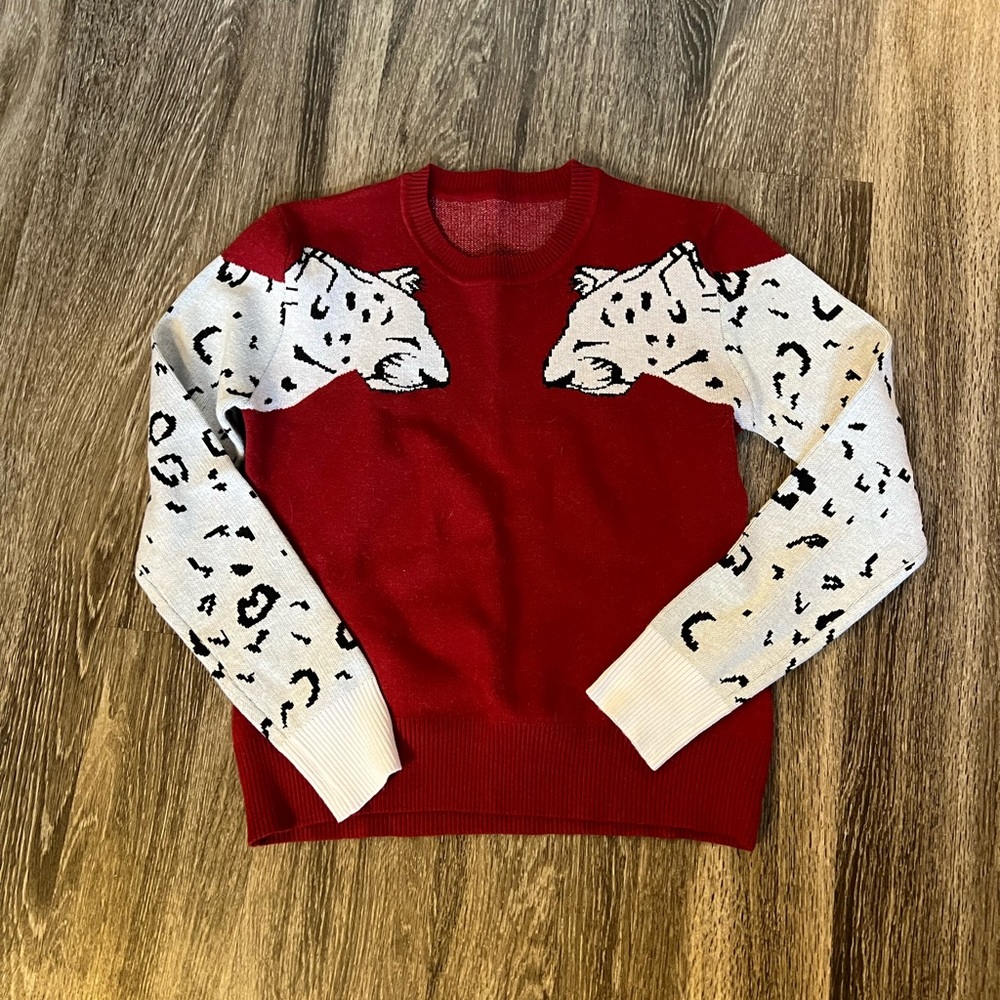 Two-toned Cheetah Crewneck Sweater
